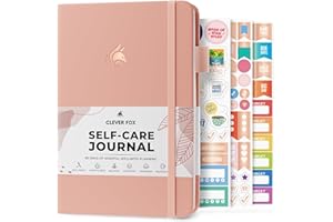 Clever Fox Self-Care Journal – Daily Reflection Notebook – Mental Health & Personal Development Planner, Meditation & Mood Log, A5 (Light Pink)