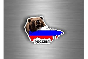 AKACHAFACTORY Sticker Car Sticker Russian Flag Russia Ussr Soviet CCCP Teddy Bear Card
