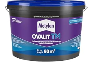 METYLAN Ovalit TM , Colle pour revêtements muraux, colle prête à l'emploi pour textiles muraux et toile de verre-Seau 18 kg