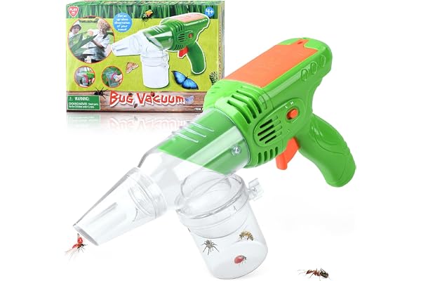 PLAY Attrape Insecte pour Enfants, Aspirateur Insecte avec Loupes pour Enfants, Attrape Araignée avec Aspiration Super Puissante, Exterieur Jouets Cadeaux pour Enfants de 3+ Ans