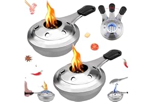 BASETOUSUAL Brûleur À Fondue portable, 2 pièces Brûleur À Fondue En Acier Inoxydable, Réchaud à Alcool Portable, Brûleur À Alcool Mini, pour Le Camping en Plein Air Ou La Panique (15.5 * 9.9 * 4.8cm)