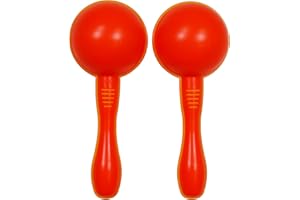 A-Star Plastic Maracas Red Pair - 16cm Shaker Rattle, Percussion Rhythm Instrument