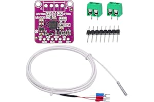 Youmile MAX31865 PT100 / PT1000 RTD Scheda amplificatore sensore di temperatura termocoppia Modulo rilevatore di temperatura 3,3 / 5V per Arduino con sonda sensore RTD da -50 a 200 ℃ 0,5 m / 1,6 piedi
