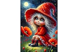 GDYEEH 5D Coquelicots Peinture Diamant Painting Kit, DIY Fille Art du Diamant Complet Kits, Fleurs Diamond Art Strass Point de Croix Painting pour Adultes Débutants Maison Décor 30X40cm