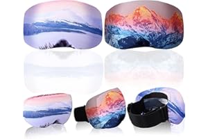 LUYANFX 2 Pièces de Housse de Lunettes de Ski/Snowboard, Housse en Microfibre pour Protection des Lentilles, Anti-Rayures et Poussière pour le Voyage et Après-Ski