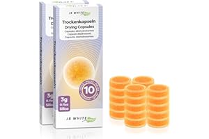 JB White 20 capsules déshydratantes pour appareils auditifs | Compatible avec le chargeur Phonak | Indicateur de couleur universel pour tasse sèche | Accessoires (3g, scellées individuellement)