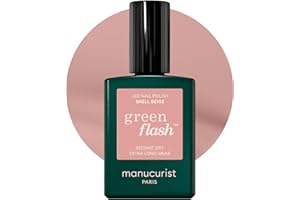 Manucurist Vernis Semi Permanent Green Flash™ Beige Shell Beige - Gel Ongle Naturel - Vernis Gel UV Semi Permanent - Gel Polish Ingrédients Bio - Gel Polish Vernis - Manucure Professionnelle Femme