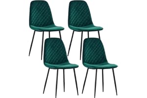 ‎JYMTOM JYMTOM Esszimmerstühle Wohnzimmerstuhl Sessel mit Rückenlehne Sessel Stuhl Scandinavian Vintage Künstlich aus künstlichem Wildleder mit Stahlbeinen in Schwarz (4, grün)