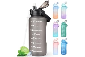 CodiCile Sports Water Bottles 2L BPA Free, Motivational Drinking Water Bottle with Straw, Gym Water Bottle with Time Marking, Portable Leak Proof Cantee Bottle 2 Liter Water Jug for Women Men