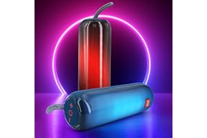 Ykall Bluetooth Speaker, Portable Bluetooth Speaker 20W with Light Show, Wireless Outdoor Speaker with Stereo Sound, IPX5 Waterproof, 12H Playtime Supports FM Mode, TF, USB for Home, Outdoor, Beach