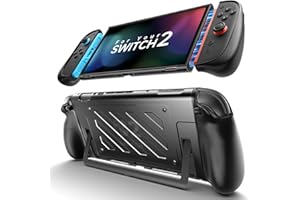 Coque de Protection Séparée JSAUX pour Switch 2, Housse avec Poignée épaissie en TPU, Accessoire avec Support intégré et Absorption des Chocs – PC0114A (Coque Uniquement, sans Protection Avant)