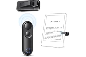 Smanu RF Fernbedienung Seitenwender für Kindle Paperwhite Oasis Scribe Kobo,Page Turner Kindle Zubehör für iPhone, iPad, Android-Tablets, Romane lesen, Kamera-Videoaufzeichnung und Auslöser-Selfie