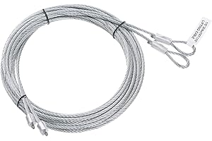 sourcing map 2 Pièces 13,6Ft 4 Mètres Câble de Porte de Garage 3mm de Diamètre Fil de Ressort de Torsion, Acier Galvanisé