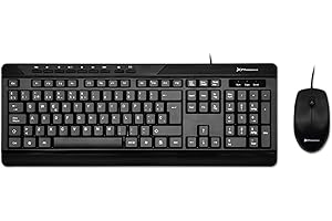 Phoenix Technologies - Pack De Teclado Y Ratón Con Cable, Teclado Qwerty Español, Color Negro