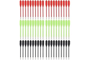 HUNTSPM 60PCS 6.3 Inch 50-80LB Mini Archery Crossbow Bolts Arrows Set with Sharp Metal Tip, Reusable Durable Arrow Dart for Shooting Target Practice, Small Hunting, Outdoor Fishing