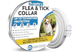 SUGELARY Collare Antipulci Cane, Collare Antiparassitario Cane in Polvere Regolabile, 12 mesi di Efficacia Protezione Collare Antipulci, Collare Antiparassitario per Cani per Grande Medio Piccolo Cani(1PCS)