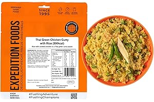 EXPEDITION FOODS EXPEDITIONFOODS.COM EXPEDITION FOODS Thai Green Chicken Curry with Rice (High Energy Serving / 800KCAL) | Freeze-Dried Camping & Hiking Food