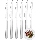 FAMILY Pack of 6 Stainless Steel Meat Knife 21.5 x 2 cm Smooth Design, Elegance and Functionality for Every Occasion, High-En