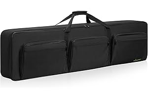 OUUTMEE 88 Key Keyboard Gig Bag Case, Portable Padded Electric Piano Keyboard case with 10mm Cotton 600D Oxford Cloth Keyboard case Gig Bag (54 x 7 x 13.5 inch)
