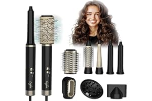 Layhou 8 En 1 Cepillo Secador de pelo, cepillo secador, cepillo de aire, 3 modos de calentamiento, 1500W, 110000RPM, para Secar, Alisar y dar Volumen Comb Hair