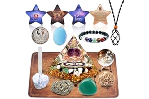 Yunoun Horoscope Orgone Pyramid, Healing Crystals, Zodiac Stones with Birthstones, Astrology, Reiki, Energy,Meditation(Scorpio)