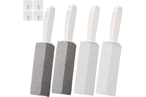 AZONELIFE Cleaning Block WC, Toilette-Reinigungsstein mit Griff, 4 Stück Bimsstein Reinigungsstein mit, Griff Putzstein Deep Flecken und Harte Wasserzeichen Remover Reiniger Putzstein