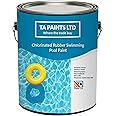 T A Paints Ltd Swimming Pool Paint Waterproof Rubber Pool High Chemical Protection Gloss Pool & Pond Chlorinated Rubber Coating (5 Litres, BS 20 E 51 Cornflower Blue)