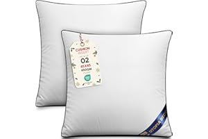Utopia Bedding Cushion Inner Pads (Pack of 2), 45x45 cm (18 x 18 inches) Cushion Stuffer Inserts, Hollowfibre Piping Pillows (White)