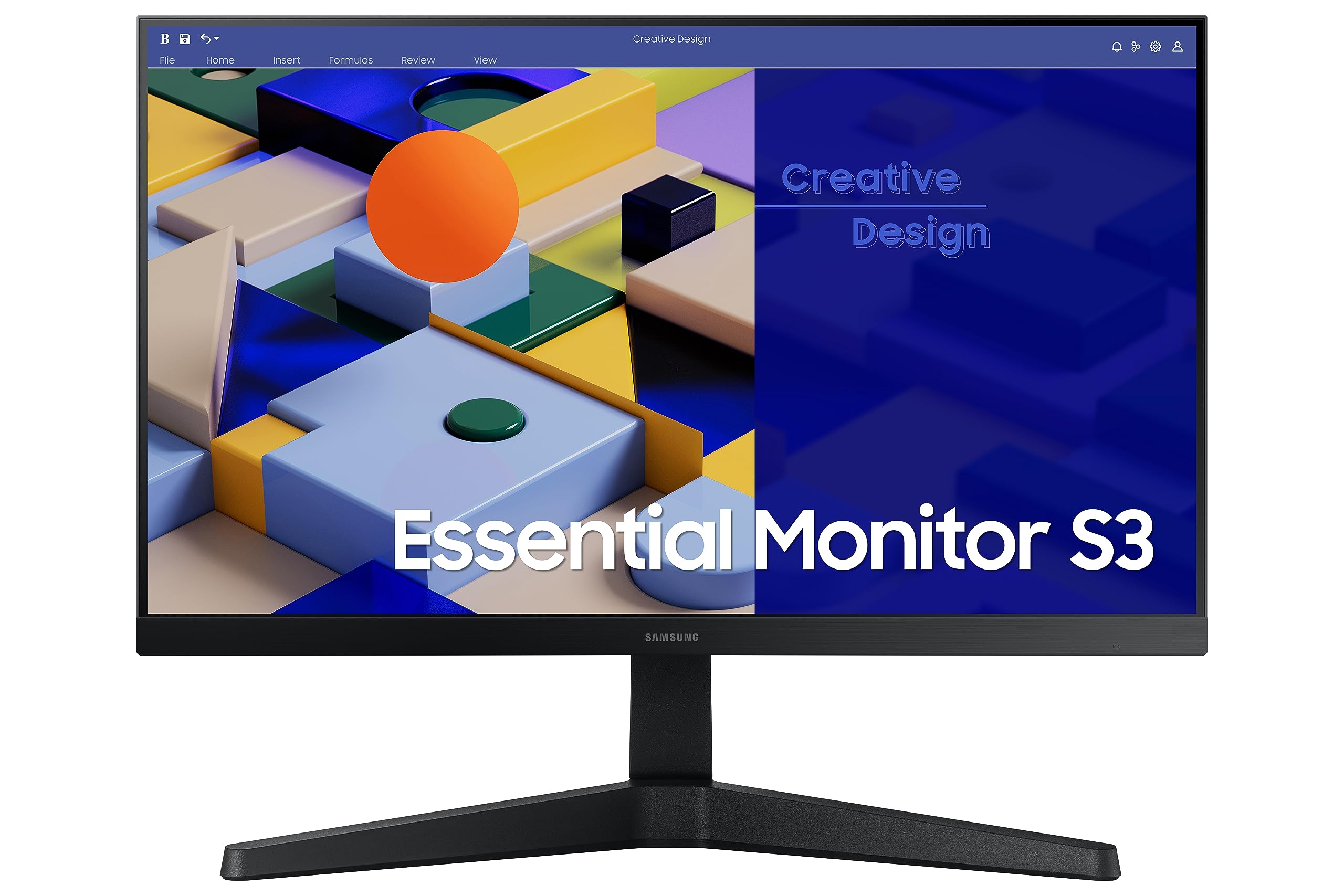 Samsung 22-inch (54.6cm) FHD Flat 1,920 x 1,080 Monitor, IPS, 75 Hz, Bezel Less Design, AMD FreeSync, Flicker Free, HDMI, D-s