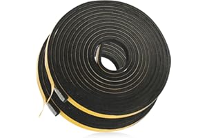 QTKSCEADLNCE 2 Rollos 10M Cinta Selladora Espuma, Burlete Adhesivo Resistente Cinta Adhesiva de Espuma Autoadhesiva Espuma Burlete Adhesivo de Alta Densidad para Anti Frío Aislante Ruido Ventanas Corredera