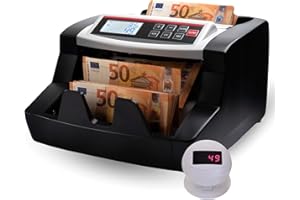 beeplo b2000 | Contador y Detector de Billetes EUR | Sólo cuenta número de billetes | Precisión Total | Pantalla LCD y Kit de Limpieza | Garantía 4 Años