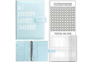 TCNZDY 1 Piece Money Book for Money, 100 Envelope Saving Challenge Euro, A5 Money Saving Folder 25 Cards Lightweight Savings Book for Money 5000 Euro Money Saving Budget Folder Savings Book for Money
