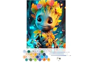 CEOVR Paint by Numbers for Adults,Groots DIY Paint by Numbers Kits,Cartoon Paint by Numbers for Adults Beginners,40x50 cm Guardians Paint by Number Canvas,All Kits Included,Frameless