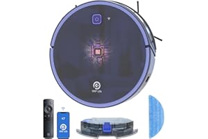 OKP Robot Aspirapolvere Lavapavimenti, 2200Pa Aspira e Lava Aspirapolvere Robot Compatibile con WiFi/APP/Alexa Pulizia Domestica Silenzio 150 Minuti Autocaricante,Per Peli di Animali, Tappeti, Pavimenti