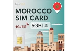travSIM Tarjeta SIM Marruecos | 15 días – 5GB de Datos | Datos de Alta Velocidad 5G/4G | Acceso Ilimitado a Google, Facebook, Whatsapp, Instagram y más