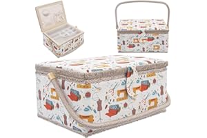 orion group Boîte à couture - Boîte de rangement pour accessoires de couture - 30 x 23 x 12 x 16 cm