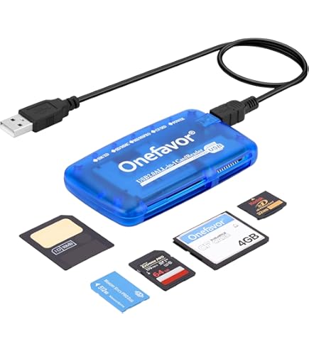 2-Pack All-in-One USB 2.0 Card Reader - 6 Slot Memory Card Reader With Cable