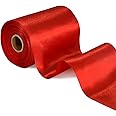TONIFUL 4 Inch Wide Red Solid Satin Ribbon 22yd Fabric Large Ribbon for Wedding Car Cutting Ceremony Grand Opening Chair Sashes Table Bows Floral Sewing Craft Gift Wrapping Party Decoration