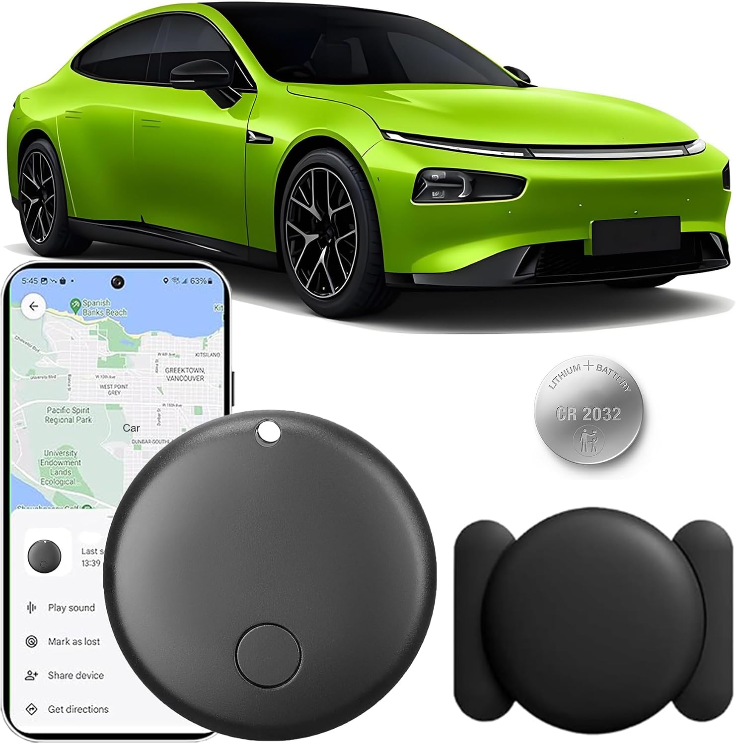 GPS Coche Localizador, Air Tracker Android Rastreador GPS para Coche, Vehículos Smart Tracker Magnet Finder Compatible con Google Find Hub sin suscripción mensual