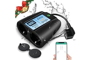 NARTOV Presa WiFi Esterna Smart Intelligente Outdoor Spina Plug 2 Prese uscita, Outdoor Smart Plug IP44 Anti-Spruzzi, Funzione Timer, APP Controllo Remoto, Compatibile con Alexa, Google Home e IFTTT