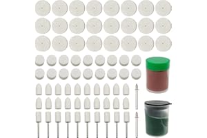 Attuslla Felt Polishing Buffing Wheels with Shaft, 76 PCS Polishing Bits Kit Polishing Buffing Wheels Wool Felt Mandrel Mounted Grinding Polishing for Rotary Tool