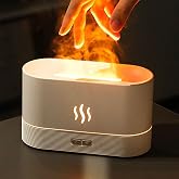Gzvxuny Flame Essential Oil Diffuser, Upgrade 7 Colour Lights Aromatherapy Diffuser, Super Quiet Air Humidifier, Electric Aro