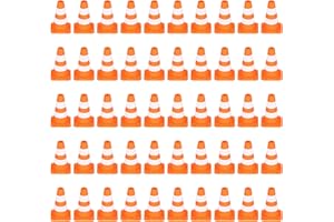 BOHUIZ 50Pcs Mini Traffic Cones, Plastic Miniature Road Safety Cones, Mini Traffic Signs Barricades Signs Roadblock Toys Early Educational Cognitive Safety Cone for Street Sign Training Models