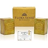 Flora Sense Original Aleppo Soap Set 2x200g, 50%-50% olio di alloro e olio d'oliva, sapone per il viso, per la doccia, eczema