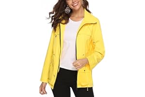 Wayleb Giacca Impermeabile Donna Sportiva Antipioggia con Cerniera Cappuccio Giacca Sportiva Ideale per Attività All'aria Aperta Corsa, Ciclismo, Arrampicata,Pesca