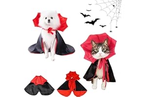 WAYBWZDQ Dog Cat Pet Vampire Cape Halloween Cat Costume Cat Dog Cape Costume Cute Vampire Cape Costume Pets for Cosplay Halloween Party Decorations