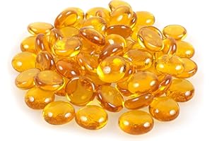 SHINY STONE MaRécréation-MesBilles 9W-KADU-ZSPR Billes Plates en Verre, Jaune