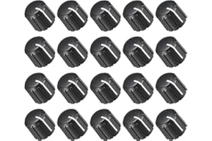 Rebower Potenciómetro Perilla Nudoso Eje Inserción D Tipo Interruptor Perillas, [para Audio Dispositivo] - 15x13,5mm/ 6mm/ Negro Blanco/ 20uds