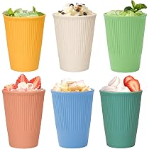 EazyBreezy Set Di 6 Bicchieri Infrangibili In Plastica, 300 Ml, Trasparenti E Grigi, Leggeri E Impilabili, Per Picnic, Feste E Campeggio - 2