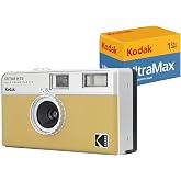 KODAK EKTAR H35 Yarım &Ccedil;er&ccedil;eve Film Kamera (Kum) Paketi Kodak Ultramax 400/24EXP 35mm Rulo Film
